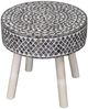 A & B Home Janus Gray and Ivory Capiz Inlay Side Table-0