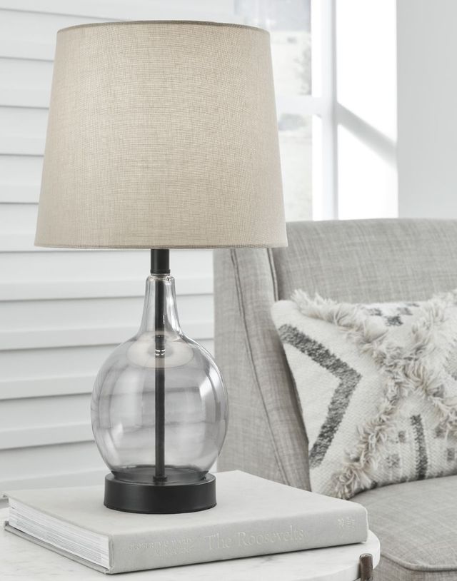 Signature Design by Ashley® Arlomore Gray Glass Table Lamp-2