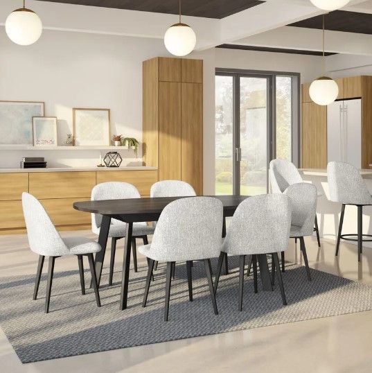 Amisco Customizable Hendrick 72" Dining Table with White Oak Veneer Top -4