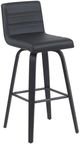 Armen Living Vienna 4-Piece Black Brushed/Black Swivel Barstool Set-0