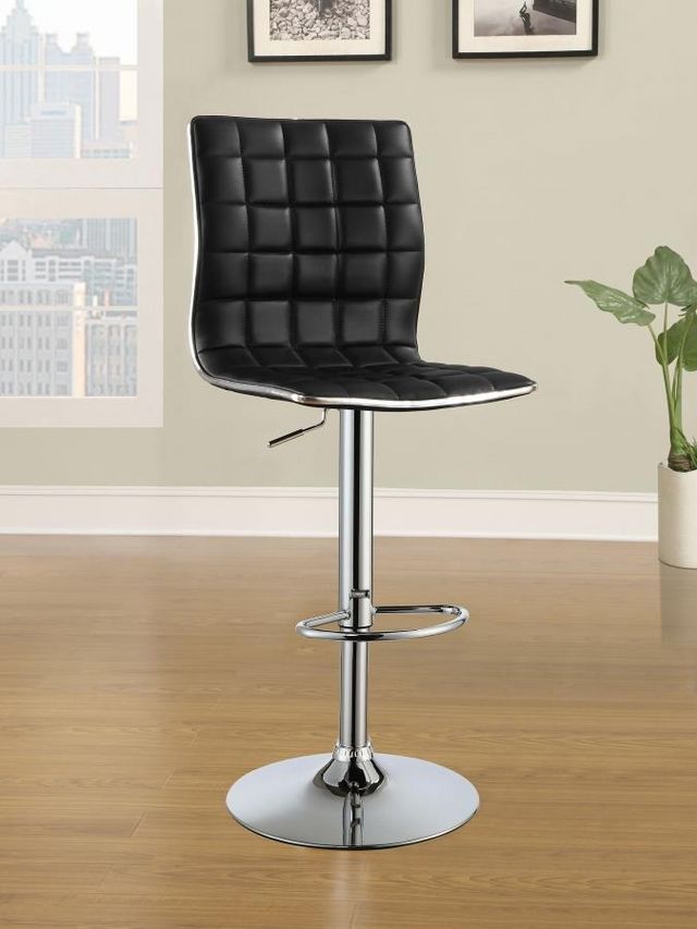 Coaster® Ashbury 2-Piece Black/Chrome Upholstered Adjustable Stools-7