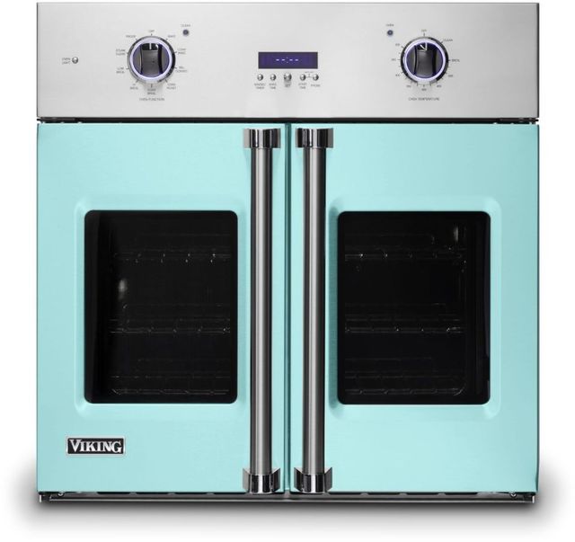 Viking® Professional 7 Series 30" Bywater Blue Built In Single Electric French Door Wall Oven-0