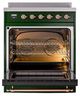 Ilve® Nostalgie II Noblesse 30'' Emerald Green Pro Style Induction Range with Copper Trim-2
