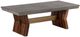 Armen Living Picadilly Gray Rectangle Coffee Table with Brown Brushed Trestle Base -0