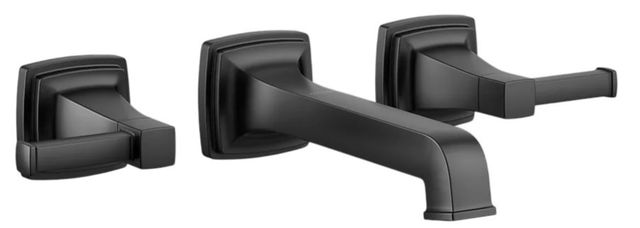 KOHLER® Riff® Matte Black Wall-Mount Bathroom Sink Faucet Trim-0