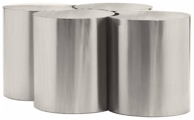 Meridian Furniture Dimple 4-Piece Silver 18" Modular Nesting Coffee Table Set-1