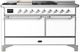 Ilve® Majestic III 60'' White Pro Style Dual Fuel Natural Gas Range with Solid Door and Chrome Trim-0