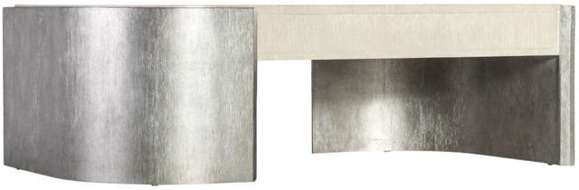 Hooker® Furniture Melange Silverfrost Light Wood Cocktail Table with Silver Base-2