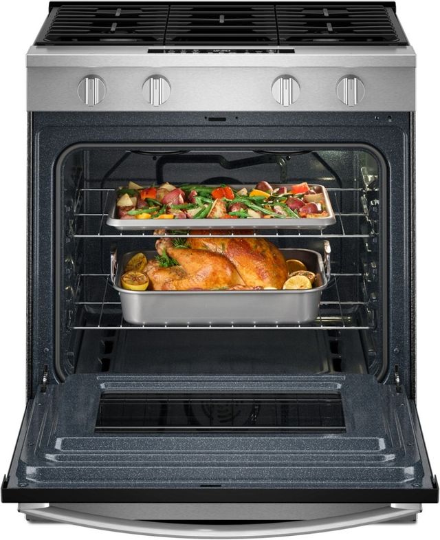 Whirlpool® 30'' Stainless Steel Smart Slide-In Gas Range with Air Cooking Technology and Steam Clean-4