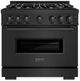 ZLINE Classic 36" Black Stainless Steel Pro Style Gas Range -0