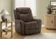 Monarch Specialties Inc. Brown Faux Leather Power Swivel Glider Reclining Chair with USB Ports-1