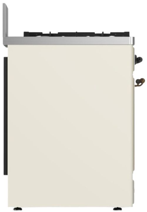 Ilve® Majestic III 30" Antique White Pro Style Dual Fuel Liquid Propane Range with 5 Black Brass Burners and Burnished Trim-3