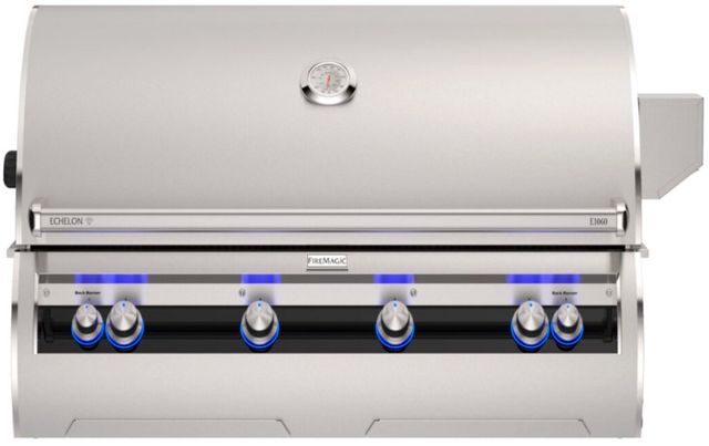 Fire Magic® Echelon 48" Stainless Steel Built-In Built-In Digital Natural Gas Grill with Left Infrared Sear Burner and Magic View Window-0