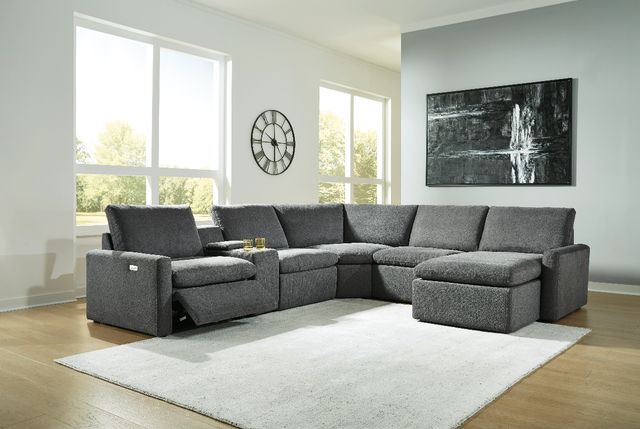 Signature Design by Ashley® Hartsdale 6-Piece Granite Right-Arm Facing Power Reclining Sectional and Chaise with Console-2