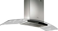 Elica Techne Series Cingoli 36" Stainless Steel with Black Glass Island Range Hood