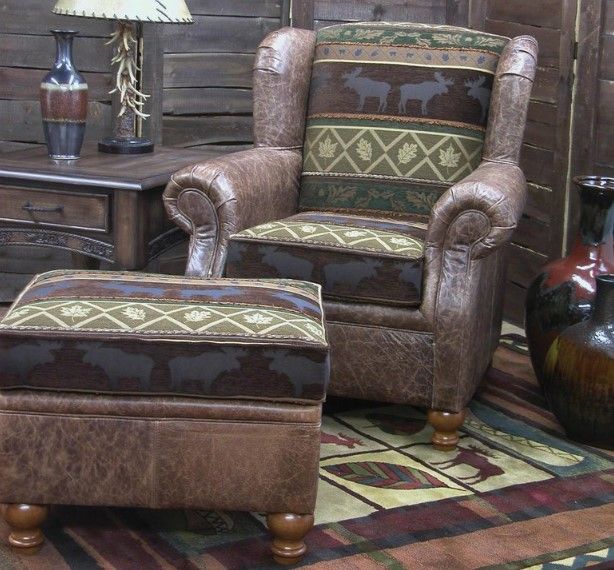Marshfield Furniture Somerset (Leather) Taupe Non-Storage Ottoman-1
