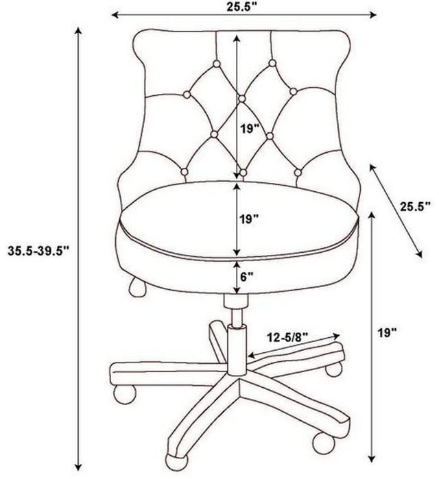 Linon Sinclair Charcoal Office Chair-2