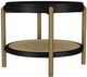 Coaster® Arini Black End Table with Aged Brass Base-2