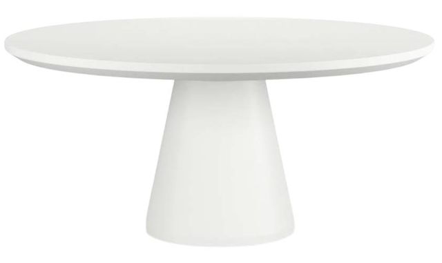 Sunset West White Glass Fiber Reinforced Concrete Outdoor Pedestal Dining Table-0