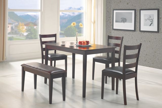 Coaster® Guillen 5-Piece Cappuccino/Dark Brown Dining Set with Bench-1