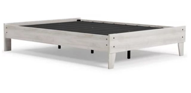 Signature Design by Ashley® Shawburn 4-Piece Charcoal Gray/Whitewash Full Platform Bed Set-1
