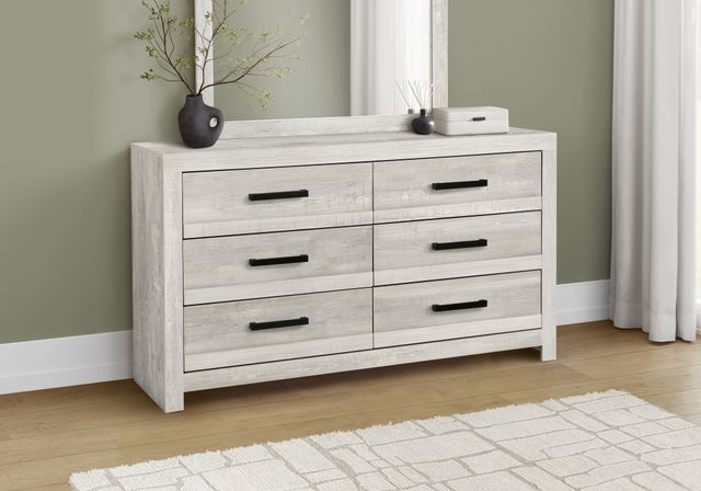 Monarch Specialties Inc. Grey Reclaimed 6-Drawer Dresser-1
