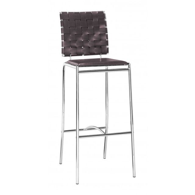 Zuo® Modern Criss Cross Espresso Bar Chair-0
