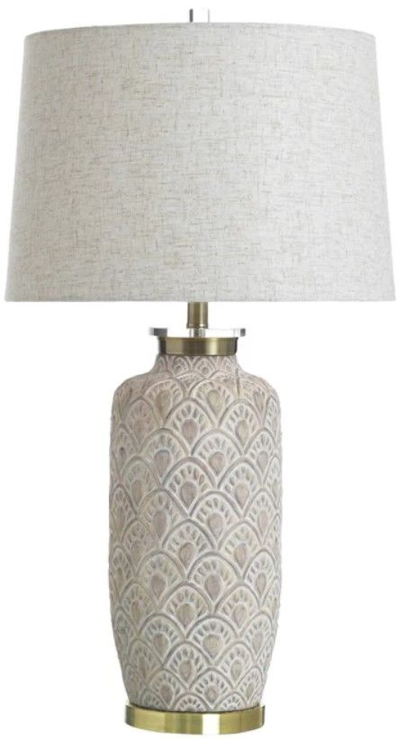 Stylecraft White Wash Taupe Table Lamp-0