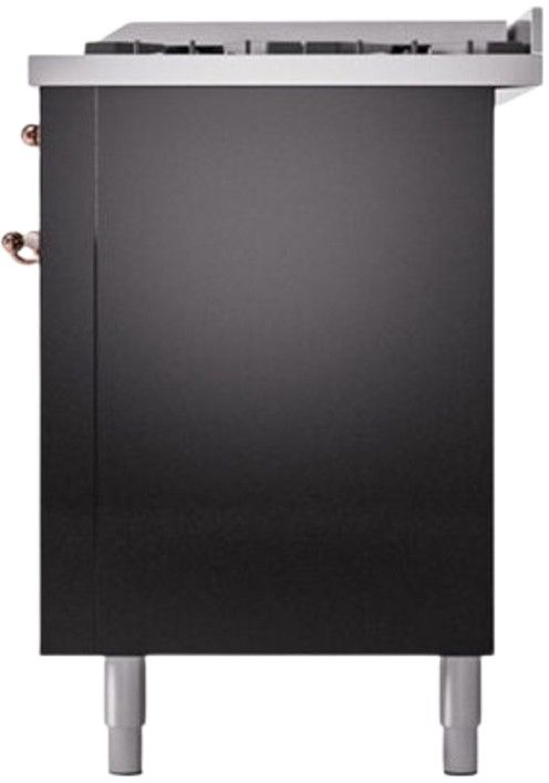 Ilve® Nostalgie II Series 60" Glossy Black Pro Style Dual Fuel Range-3