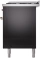Ilve® Nostalgie II Series 60" Glossy Black Pro Style Dual Fuel Range-3
