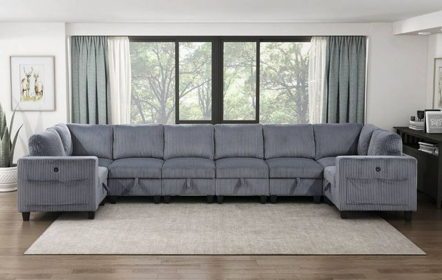 Homelegance® Walterboro 8-Piece Dark Modular Gray Sectional with Storage-1