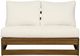 Linon Bluffton White/Natural Wooden Outdoor Bench with Cushion-3