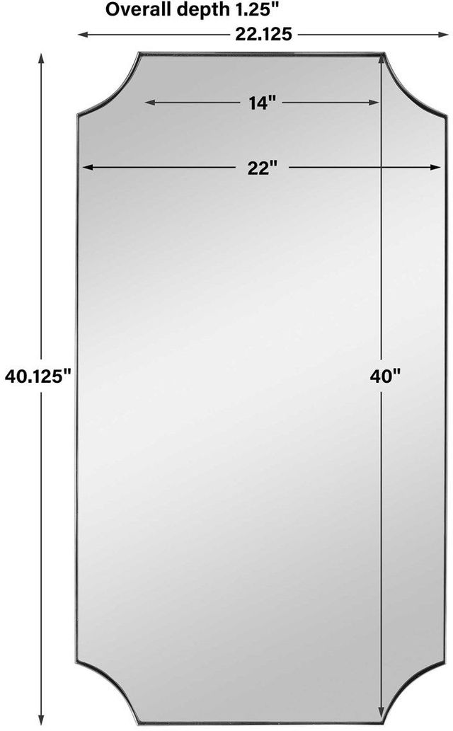 Uttermost® Lennox Polished Nickel Scalloped Corner Mirror-2