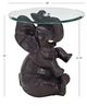 Powell® Ernie Glass Top Elephant Side Table with Dark Gray Base-2