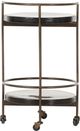 Four Hands Mira Dark Brass/Smoked Brown Bar Cart-3