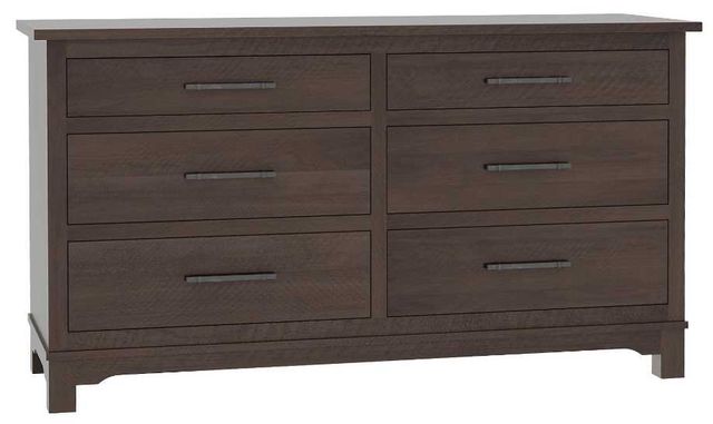 Country View Woodworking Customizable Cheyenne 65" 6-Drawer Wood Legs Dresser-0