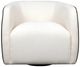 Harp & Finial® Colsum Cream Distressed Velvet Swivel Chair-0