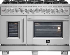 FORNO® Capriasca 48" Stainless Steel Pro Style Dual Fuel Range