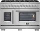 FORNO® Capriasca 48" Stainless Steel Pro Style Dual Fuel Range-0