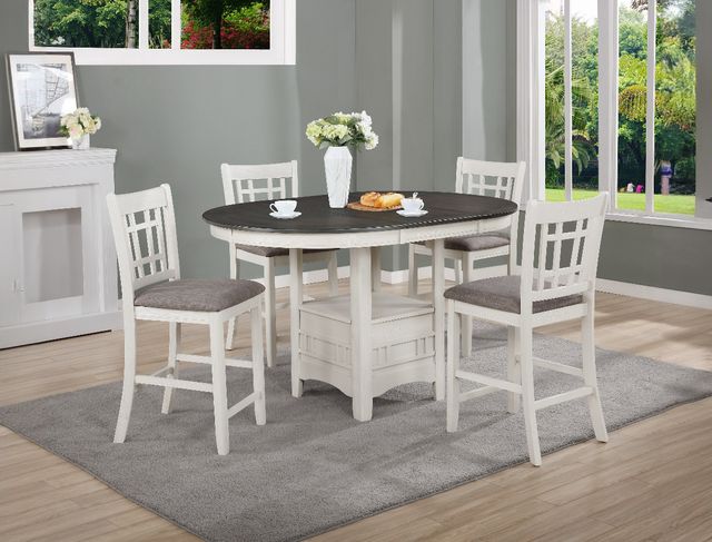 Crown Mark Hartwell Chalk/Gray Counter Chair-1