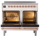 Ilve® Nostalgie II Noblesse 40'' Antique White Pro Style Induction Range with Copper Trim-2