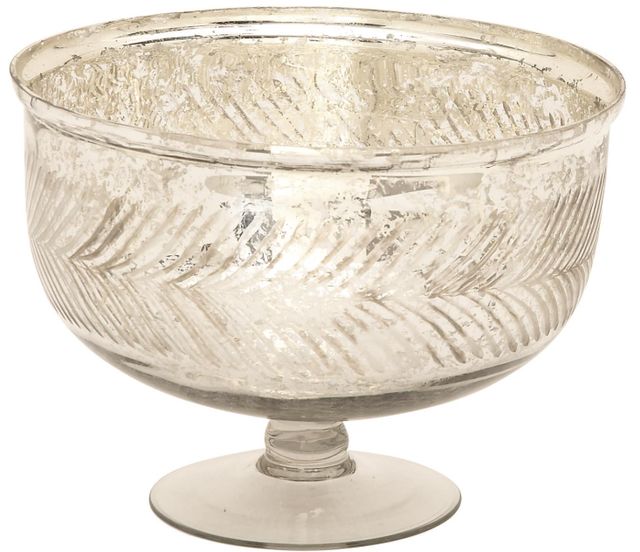 Deco Marche Silver Glass Handmade Decorative Bowl-0