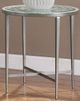Furniture of America® Freja Glass Top End Table with Silver Base -0