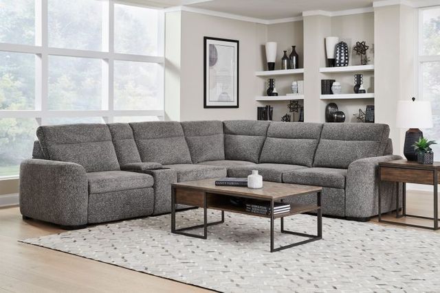 Parker House® Kline 6-Piece Nightfall Modular Slider Sectional with Extensions Footrests-2