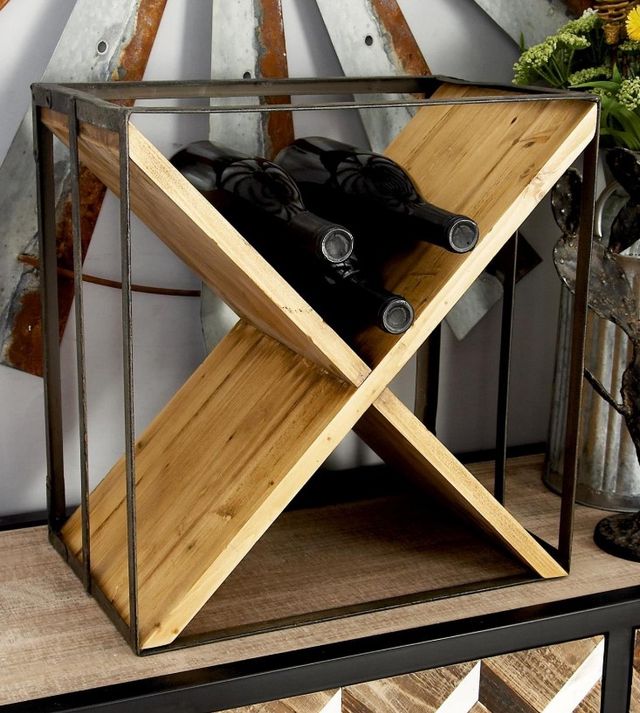 Deco Marche Black 9-Bottle Wine Rack-3
