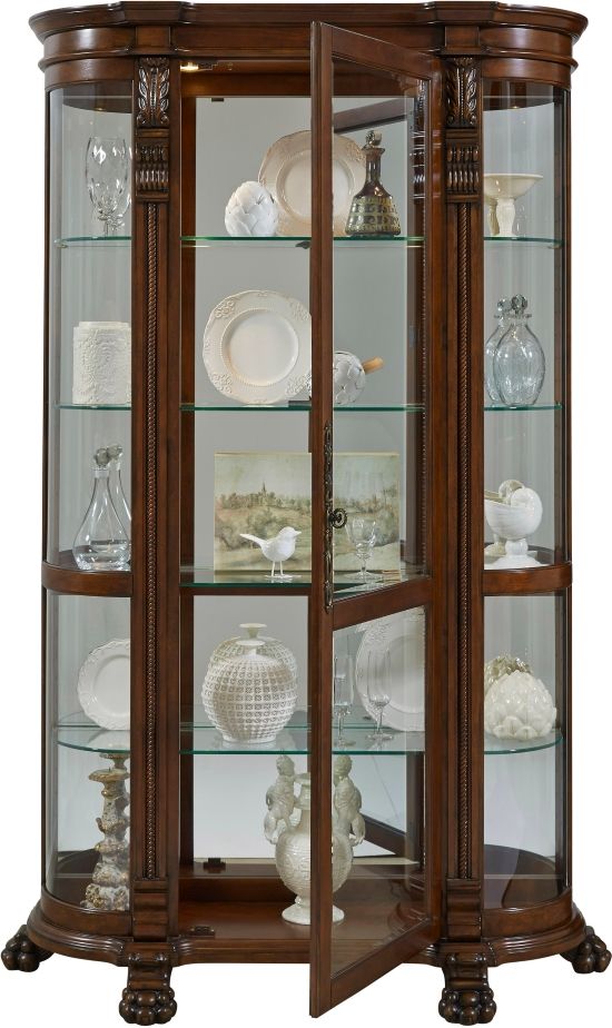Pulaski™ PFC Maple Brown Curved End Curio -2