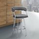 Armen Living Saturn Brushed Stainless Steel/Gray Counter Stool-1