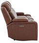 Liberty Furniture Caswell Nature Chestnut Leather Power Reclining Loveseat with Console-4