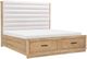 Legacy Classic Torrance Aged Driftwood California King Channeled Upholstered Panel Storage Bed-0