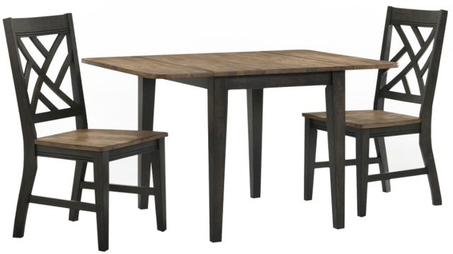 Intercon Harper Pecan Top Drop Leaf Table with Brushed Brown Base-3